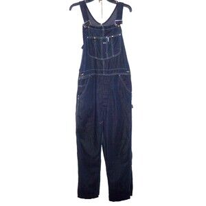 Vintage Sears Roebuck Men's 35 x 31 1/2" Denim Bib Work Overalls Perma Prest